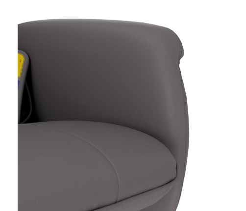 Sillón de masaje reclinable con reposapiés cuero sintético gris