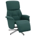 Sillón reclinable con reposapiés tela verde oscuro