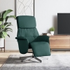 Sillón reclinable con reposapiés tela verde oscuro