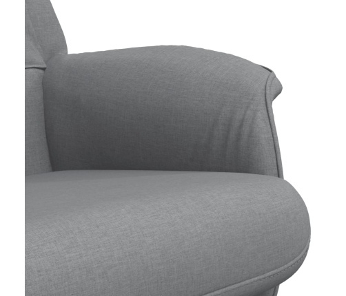 Sillón reclinable con reposapiés tela gris claro