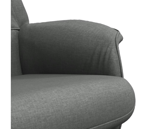 Sillón reclinable con reposapiés tela gris oscuro