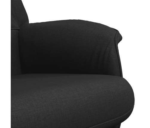 Sillón reclinable con reposapiés tela negro