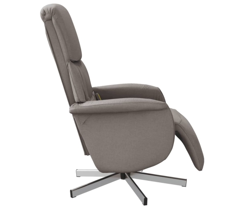 Sillón reclinable de masaje con reposapiés tela gris taupe