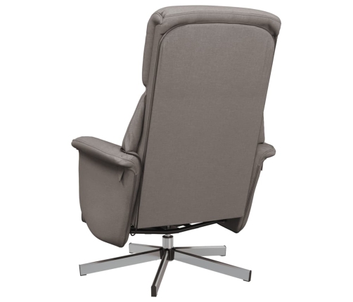 Sillón reclinable de masaje con reposapiés tela gris taupe