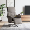 Sillón reclinable de masaje con reposapiés tela gris taupe