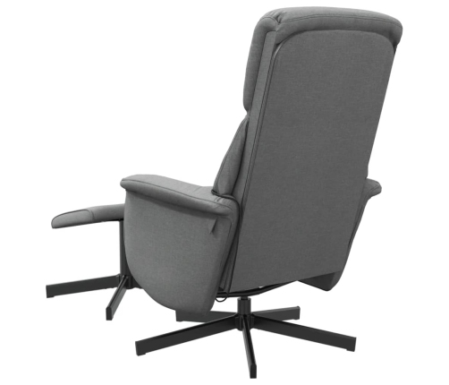 Sillón reclinable de masaje con reposapiés tela gris oscuro