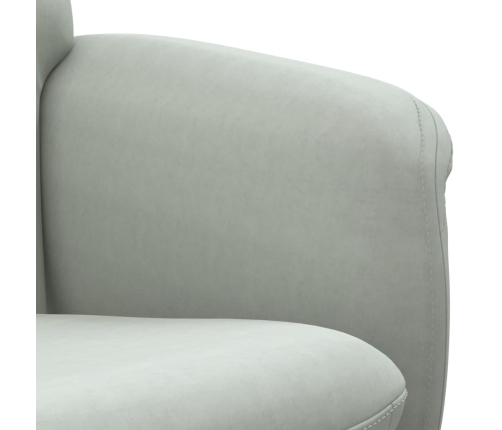 Sillón reclinable con reposapiés terciopelo gris claro