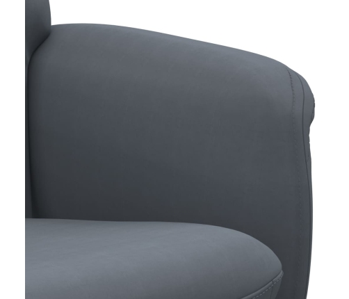 Sillón reclinable con reposapiés terciopelo gris oscuro