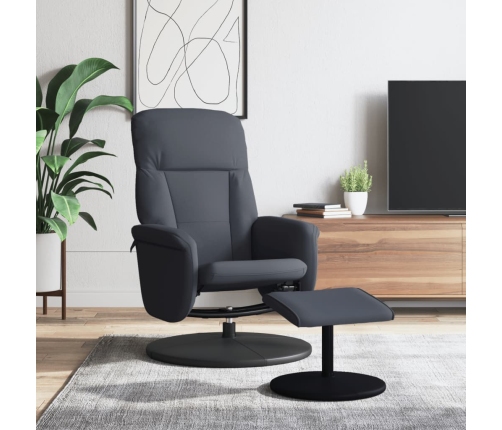 Sillón reclinable con reposapiés terciopelo gris oscuro