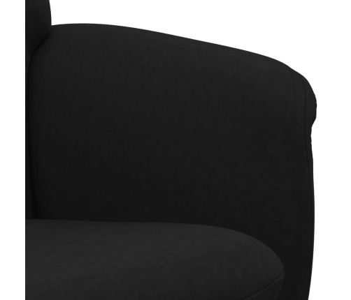 Sillón reclinable con reposapiés terciopelo negro