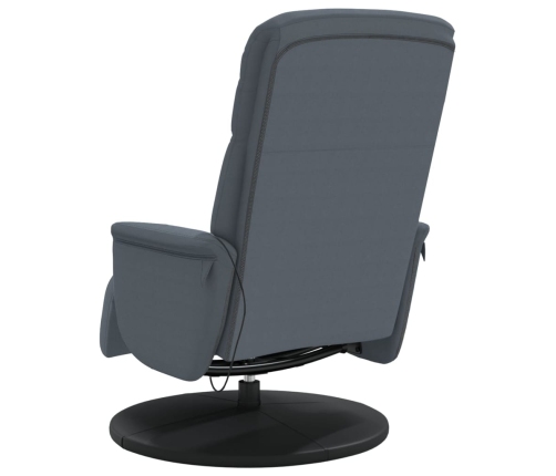 Sillón reclinable masaje con reposapiés terciopelo gris oscuro