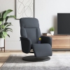 Sillón reclinable masaje con reposapiés terciopelo gris oscuro