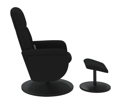 Sillón reclinable de masaje con reposapiés terciopelo negro