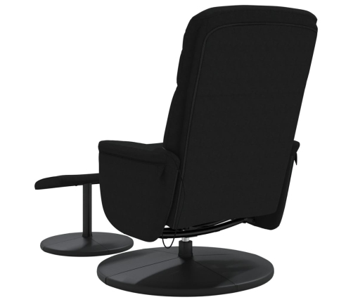 Sillón reclinable de masaje con reposapiés terciopelo negro