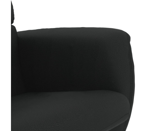 Sillón reclinable con reposapiés cuero sintético negro