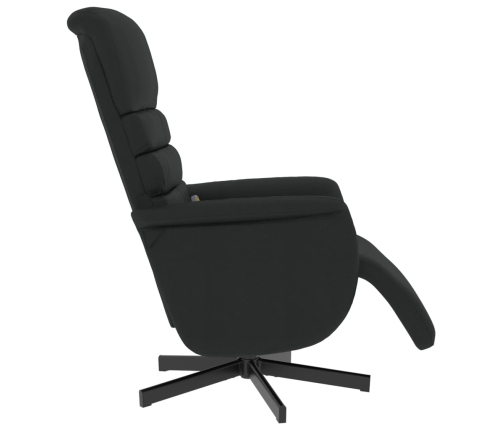 Sillón reclinable masaje con reposapiés cuero sintético negro