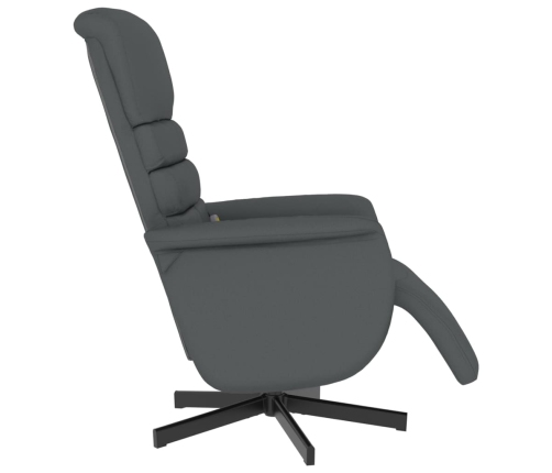 Sillón reclinable de masaje con reposapiés cuero sintético gris