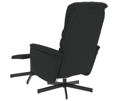 Sillón reclinable masaje con reposapiés cuero sintético negro