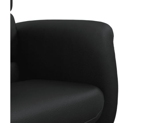 Sillón reclinable con reposapiés cuero sintético negro