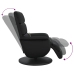 Sillón reclinable masaje con reposapiés cuero sintético negro