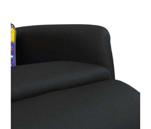 Sillón reclinable masaje con reposapiés cuero sintético negro