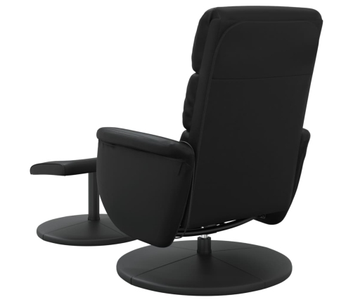 Sillón reclinable masaje con reposapiés cuero sintético negro