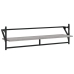 Estantes de pared con barras 2 uds gris Sonoma 100x25x30 cm