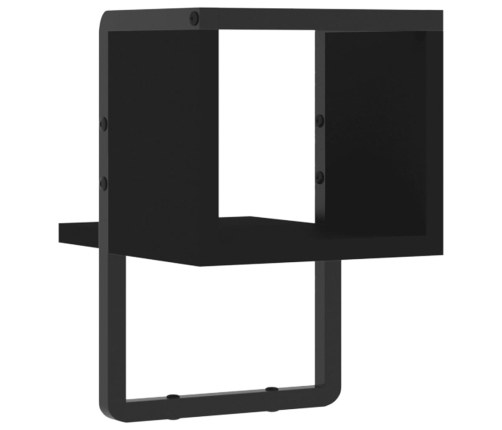 Estante de pared con barra negro 20x25x30 cm