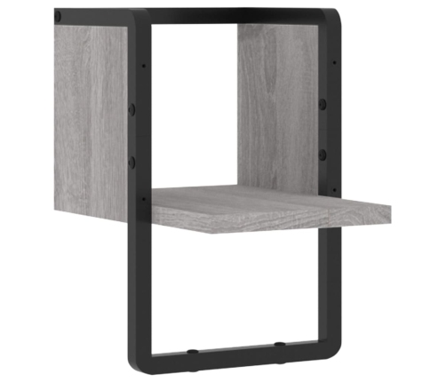 Estante de pared con barra gris Sonoma 20x25x30 cm