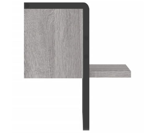 Estante de pared con barra gris Sonoma 20x25x30 cm