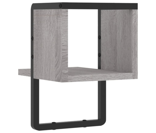 Estante de pared con barra gris Sonoma 20x25x30 cm