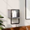 Estante de pared con barra gris Sonoma 20x25x30 cm