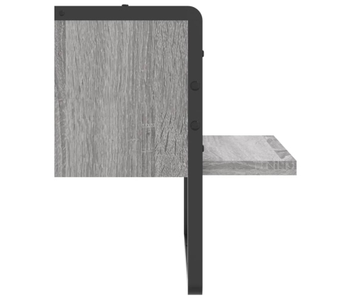 Estante de pared con barra gris Sonoma 30x25x30 cm