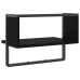 Estante de pared con barra negro 40x25x30 cm