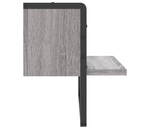 Estante de pared con barra gris Sonoma 40x25x30 cm