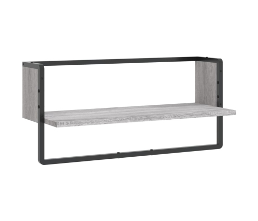 vidaXL Estante de pared con barra gris Sonoma 65x25x30 cm