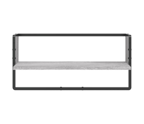 vidaXL Estante de pared con barra gris Sonoma 65x25x30 cm