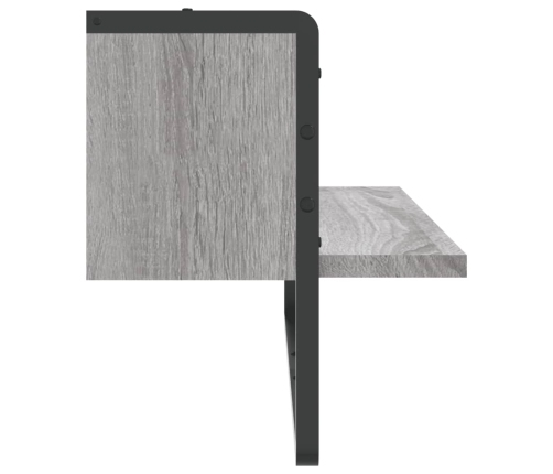 vidaXL Estante de pared con barra gris Sonoma 65x25x30 cm