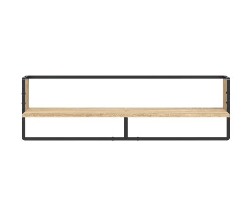 Estante de pared con barra roble Sonoma 100x25x30 cm