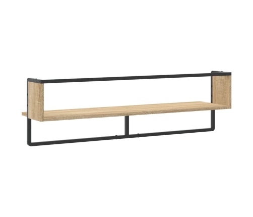 Estante de pared con barra roble Sonoma 100x25x30 cm