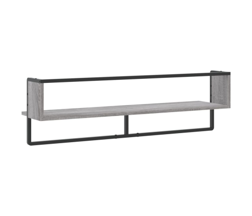 Estante de pared con barra gris Sonoma 100x25x30 cm