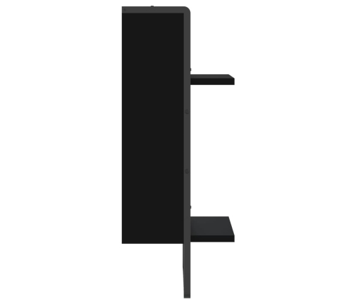 Estante de pared con barra negro 30x25x65 cm