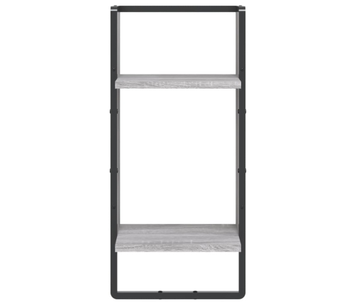 Estante de pared con barra gris Sonoma 30x25x65 cm