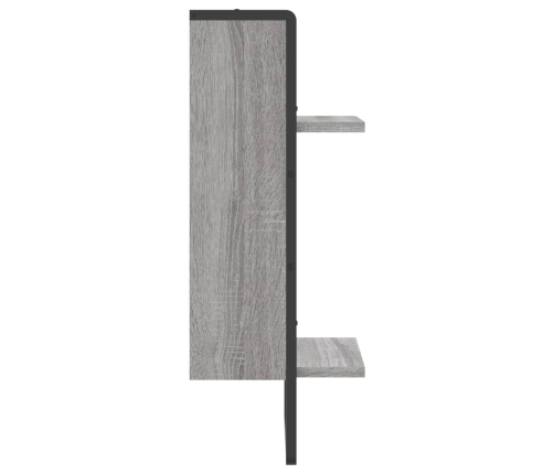 Estante de pared con barra gris Sonoma 30x25x65 cm