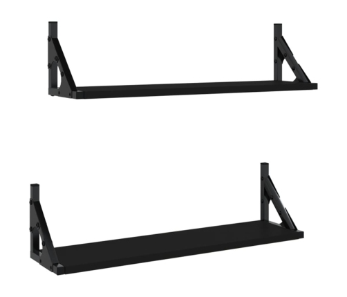 vidaXL Estantes de pared 2 unidades negro 60x15x15,5 cm