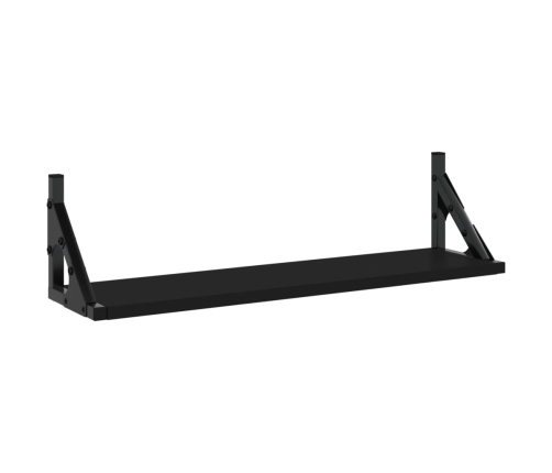 vidaXL Estantes de pared 2 unidades negro 60x15x15,5 cm