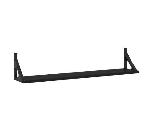 Estantes de pared 2 uds madera ingeniería negro 80x15x15,5 cm