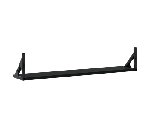 Estantes de pared 2 uds madera ingeniería negro 80x15x15,5 cm