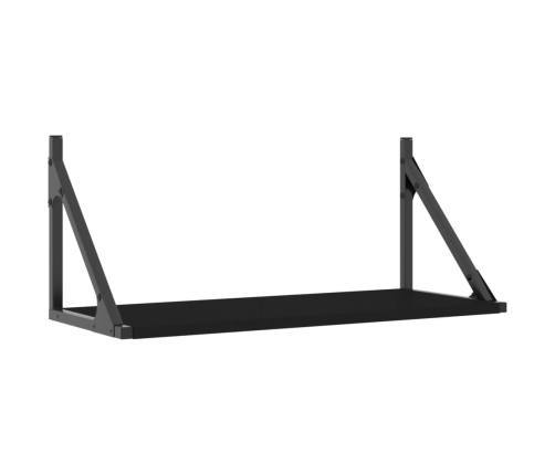 Estantes de pared 2 uds madera ingeniería negro 60x25x25,5 cm