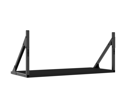 Estantes de pared 2 uds madera ingeniería negro 60x25x25,5 cm